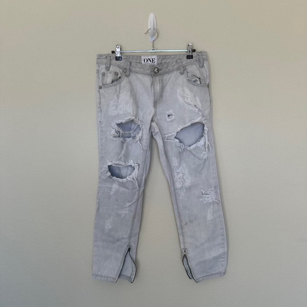 One By One Teaspoon Womens Trashed Freebirds Distressed Jeans